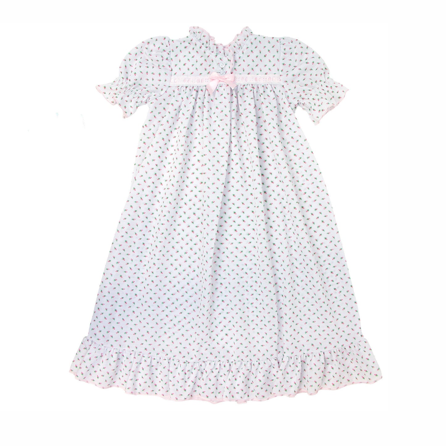 Girls Nightgown with Pink Rosebuds