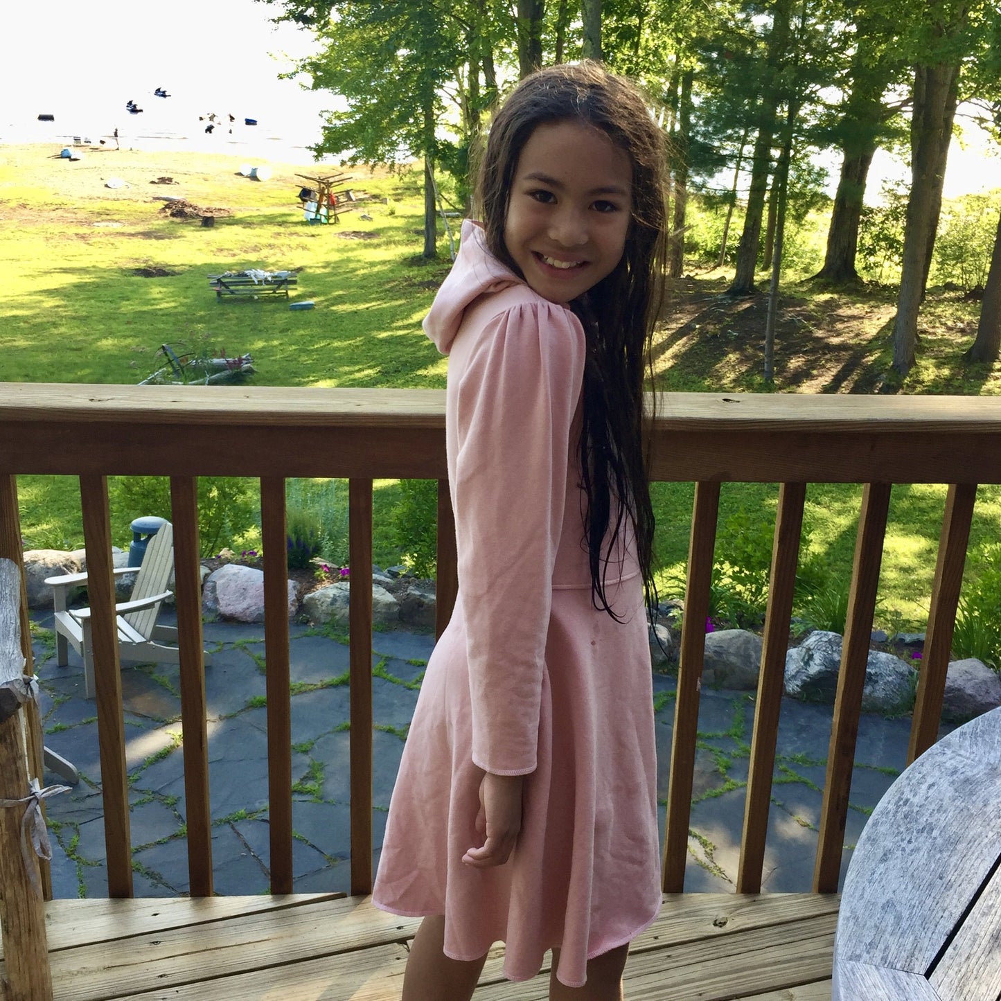 Piper Hoodie Dress in Blue