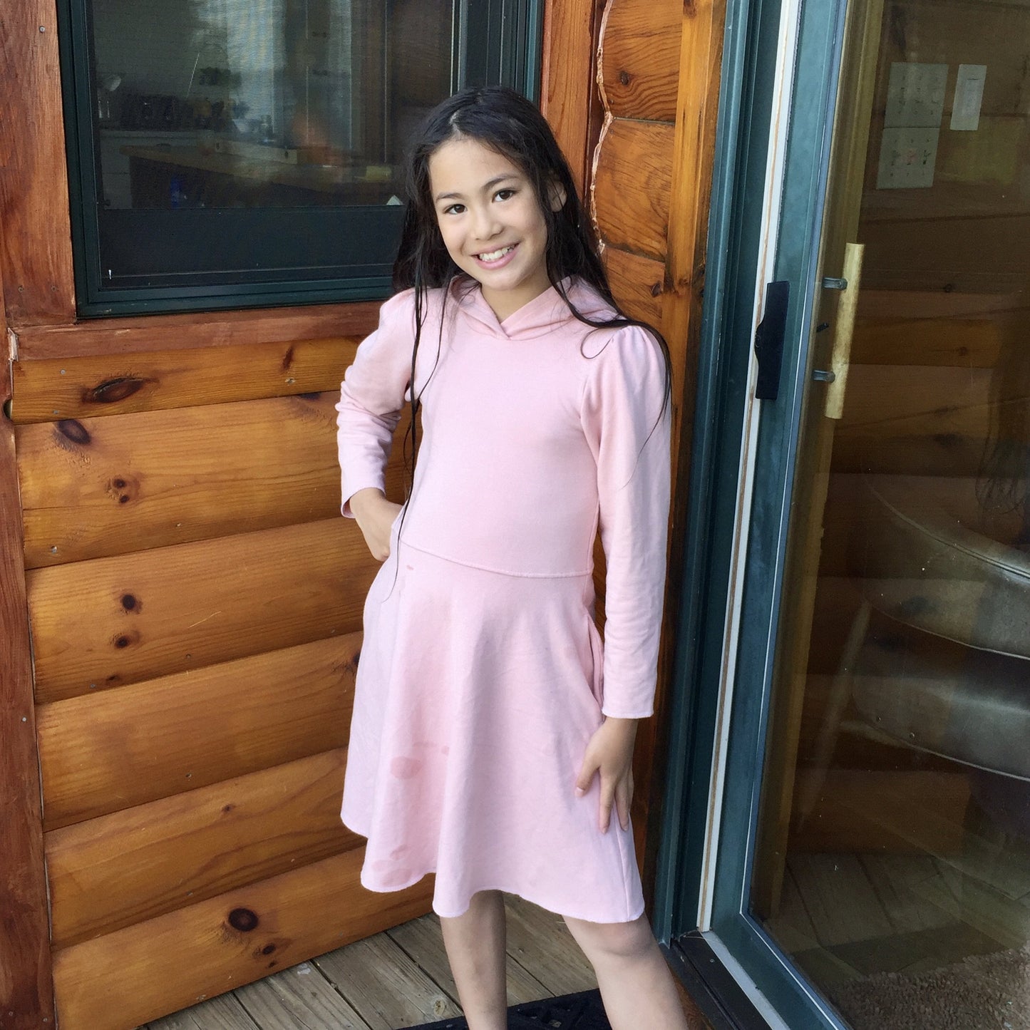 Piper Hoodie Dress in Grey
