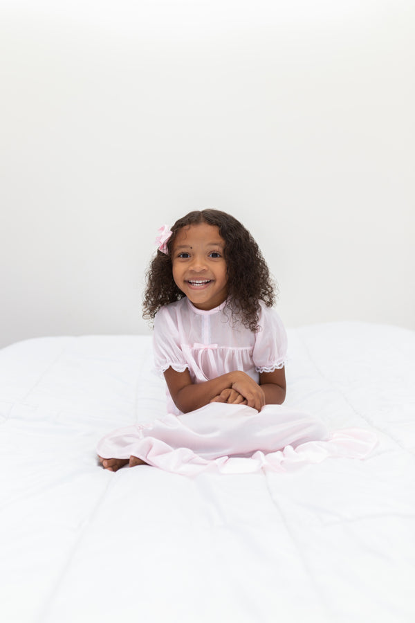 Clarisse Short Sleeve Nightgown Peignoir Set in Blue