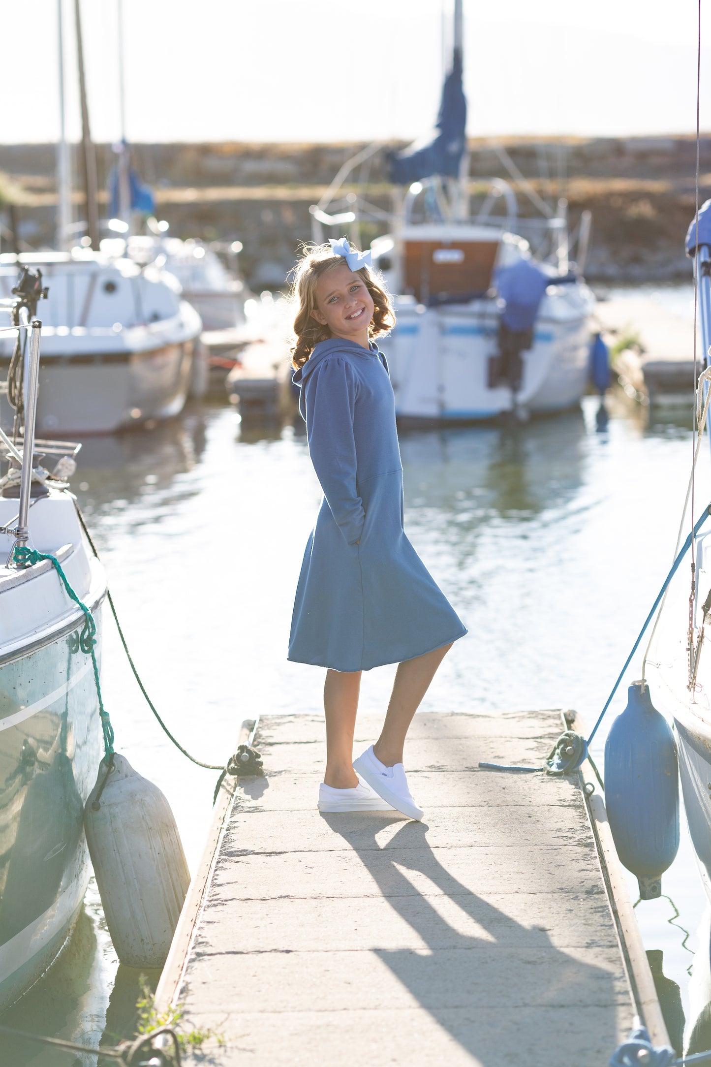 Piper Hoodie Dress in Grey