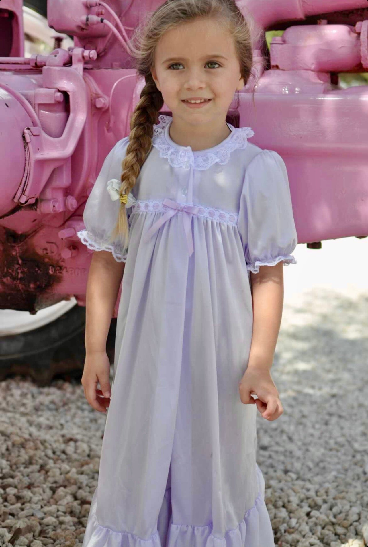 Clarisse Short Sleeve Nightgown Peignoir Set in Pink