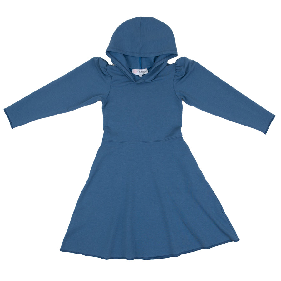 Piper Hoodie Dress in Blue