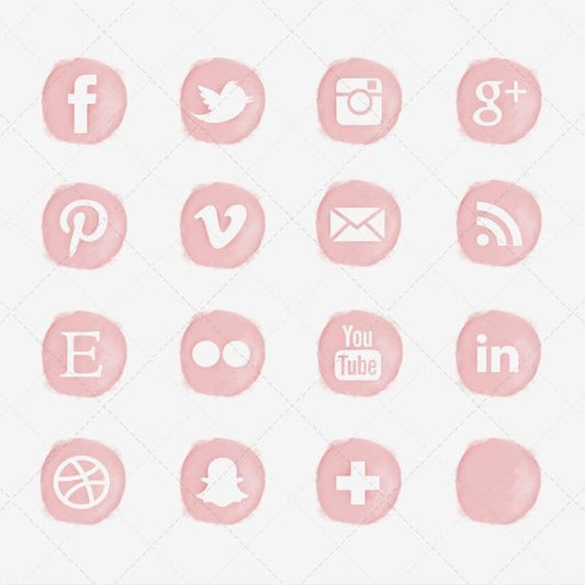 Pink social media icons