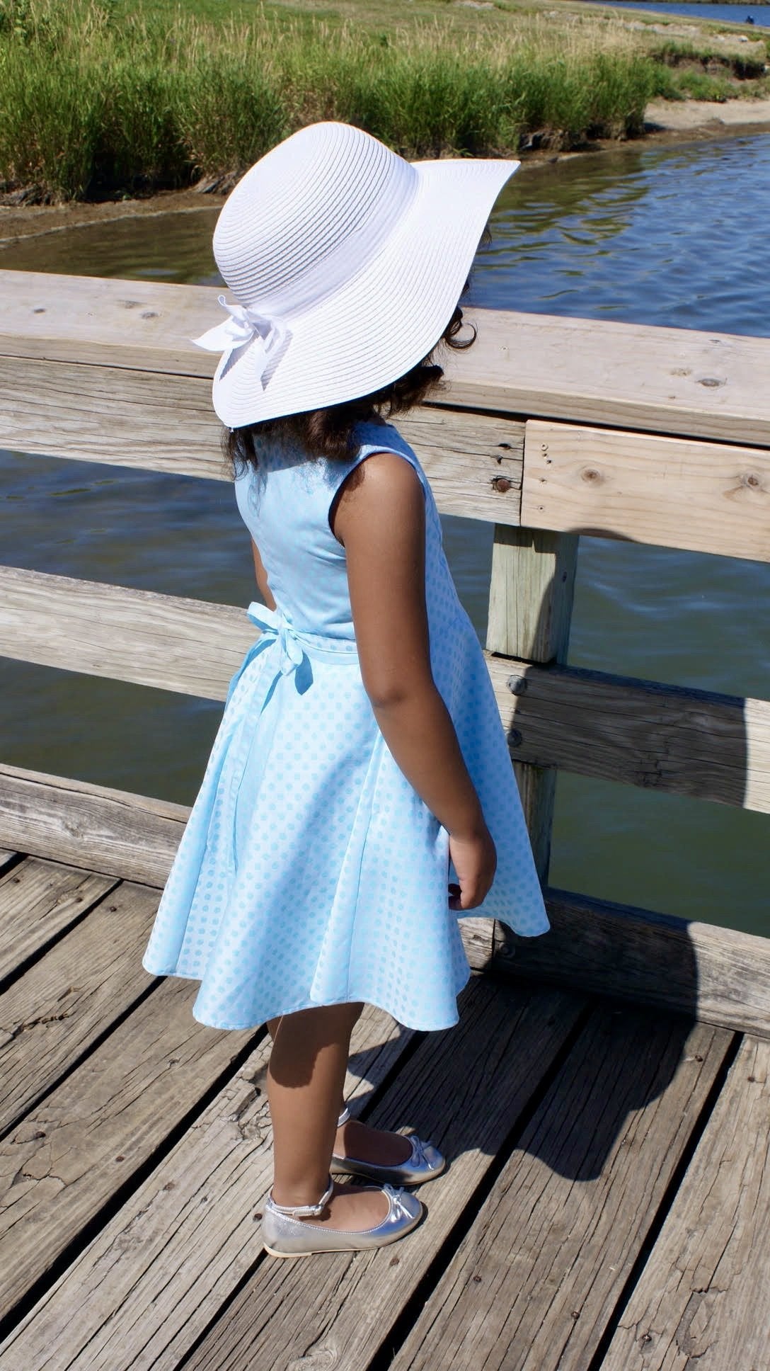 Emma Dress in Blue Dots