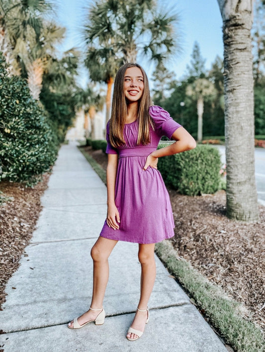 Gigi Midi Dress in Purple