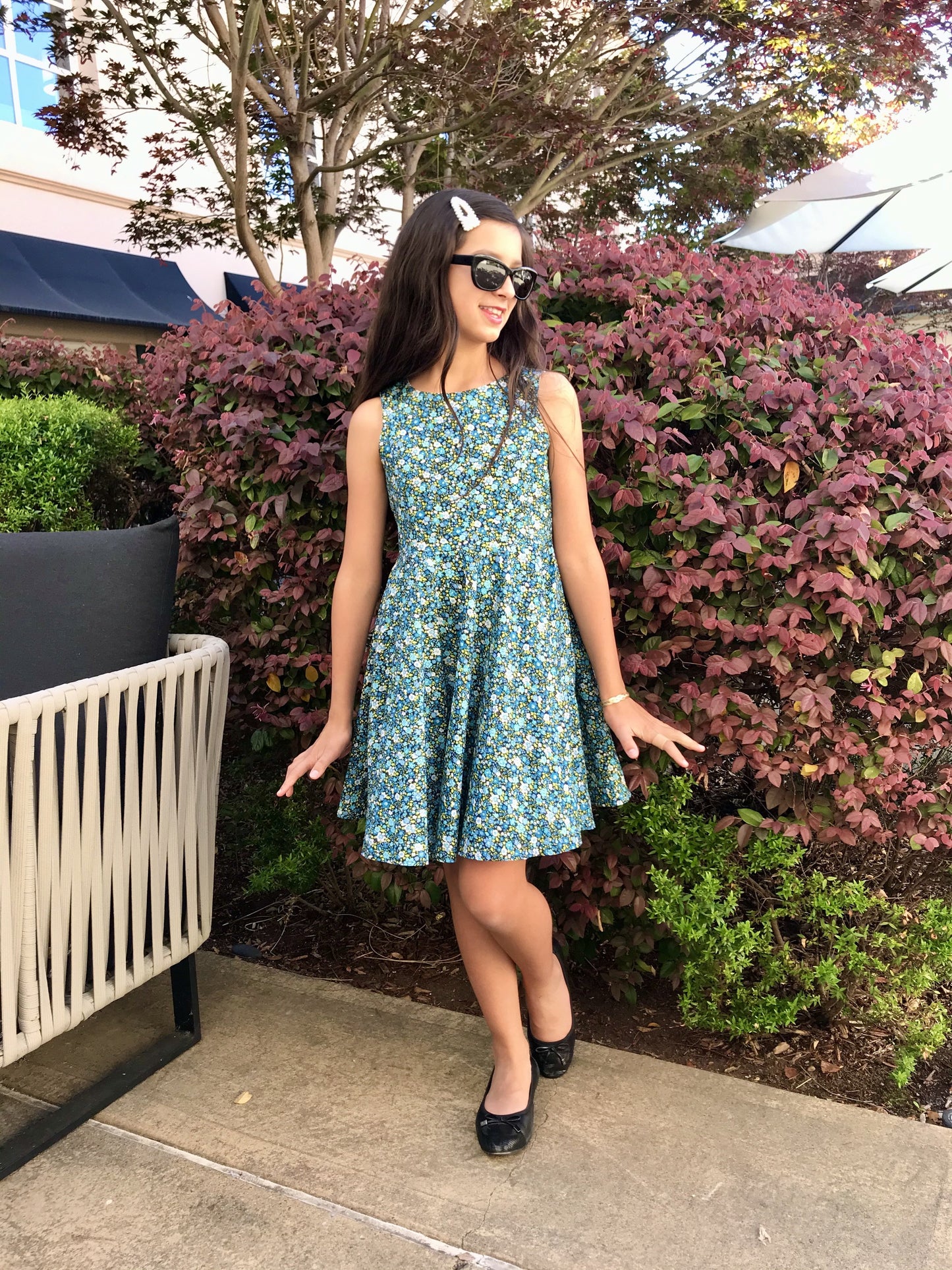 Jackie Dress in Blue Flowers