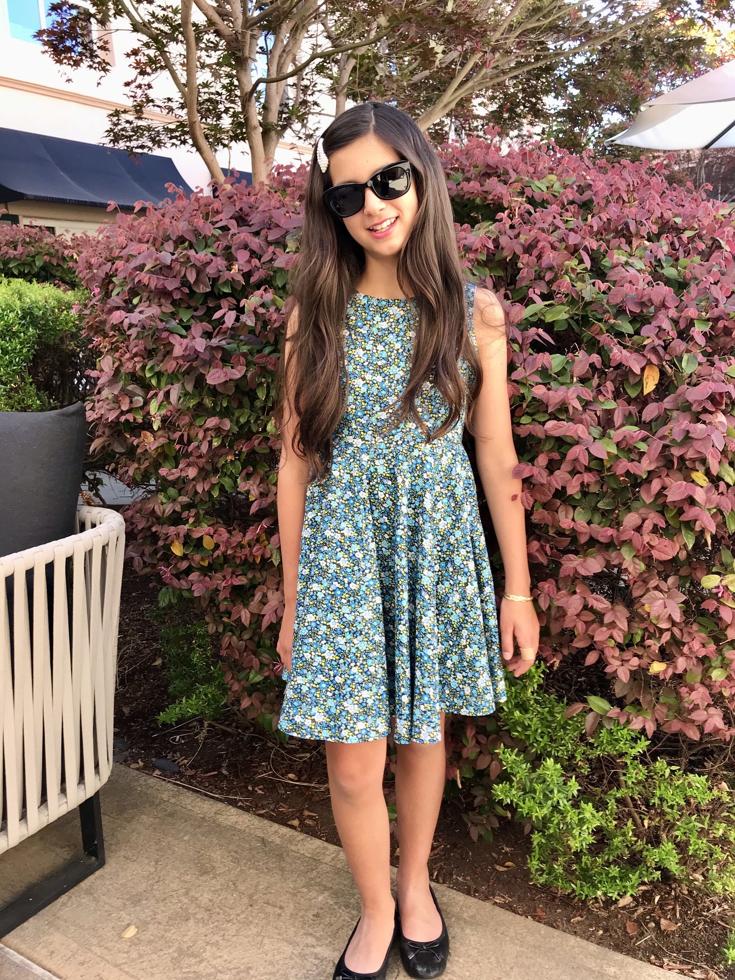 Jackie Dress in Blue Flowers