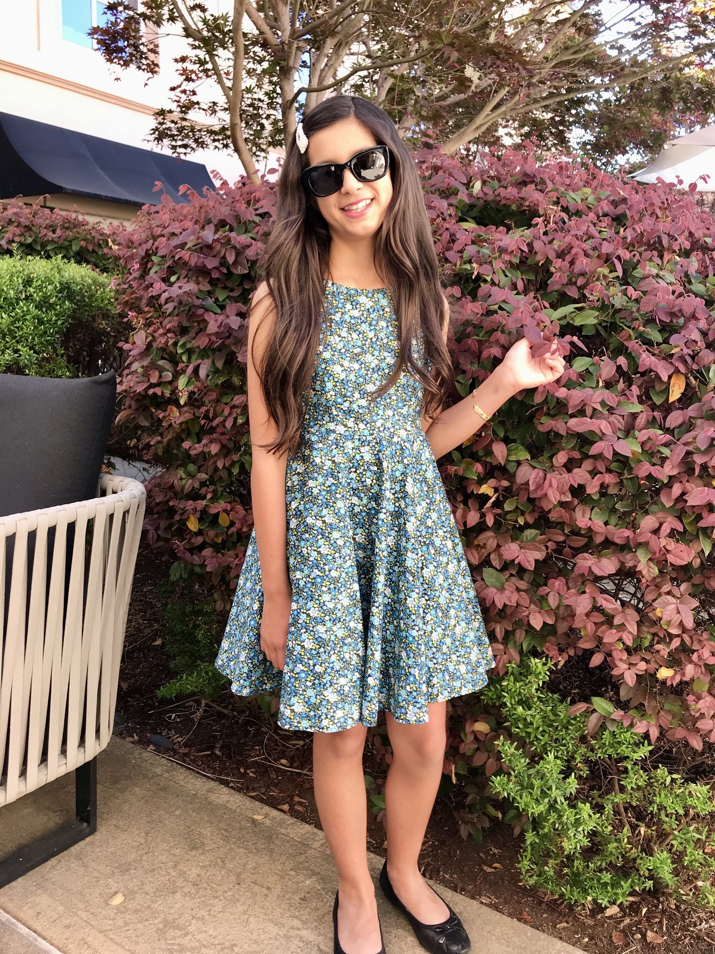 Jackie Dress in Blue Flowers