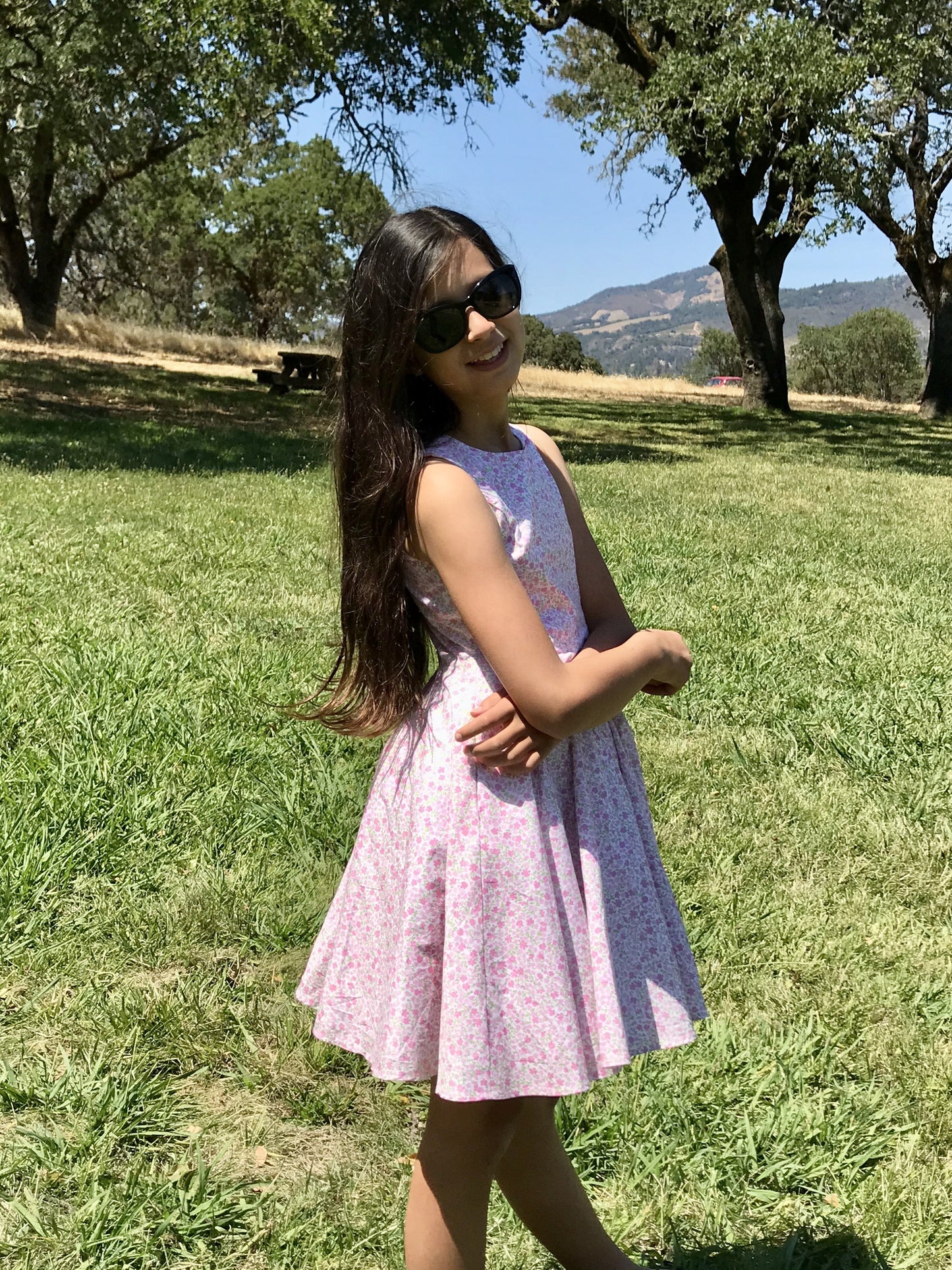 Jackie Dress in Pink Flowers