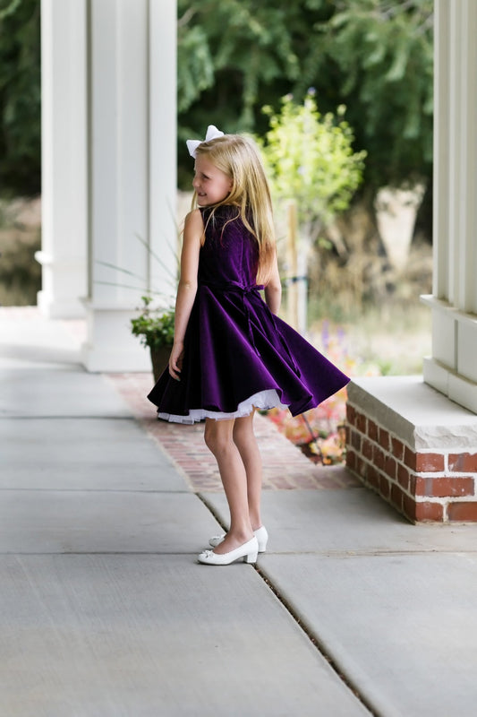 Special Occasion Dress in Purple Velvet