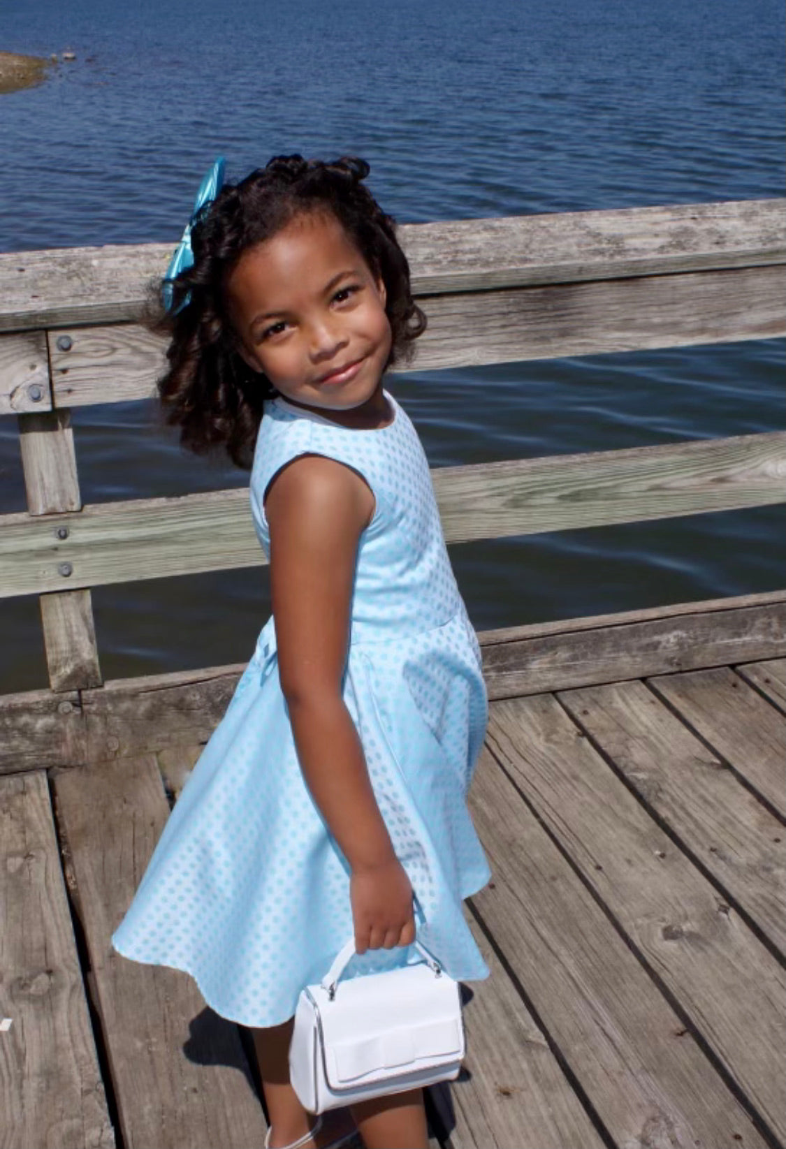 Emma Dress in Blue Dots