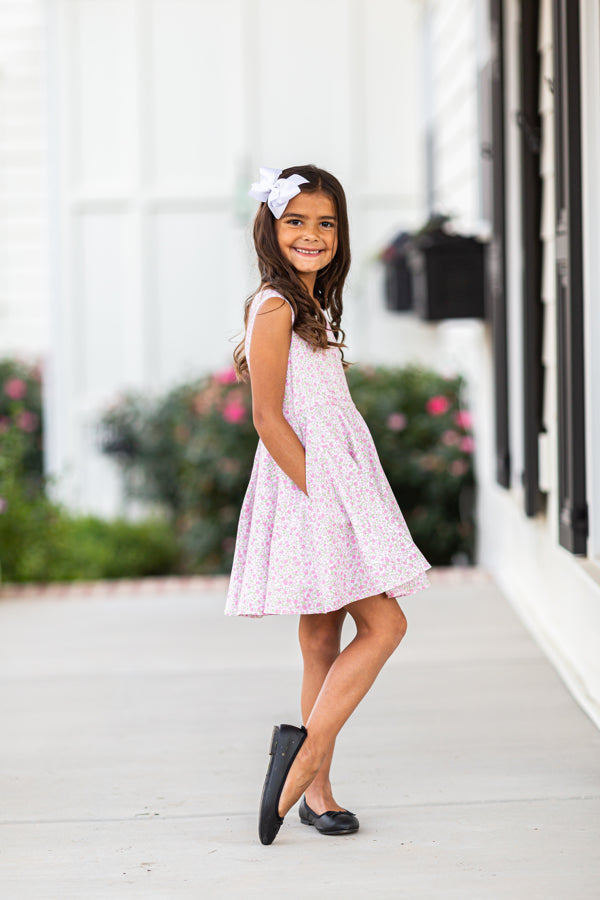 Jackie Dress in Pink Flowers